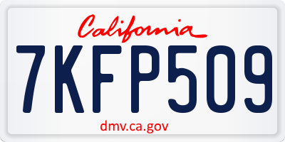 CA license plate 7KFP509