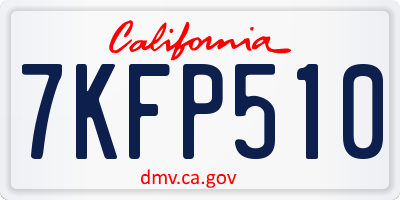 CA license plate 7KFP510