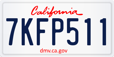 CA license plate 7KFP511