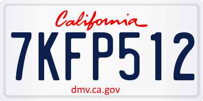CA license plate 7KFP512