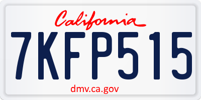 CA license plate 7KFP515