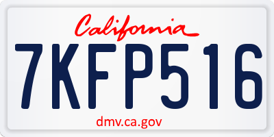 CA license plate 7KFP516