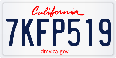 CA license plate 7KFP519