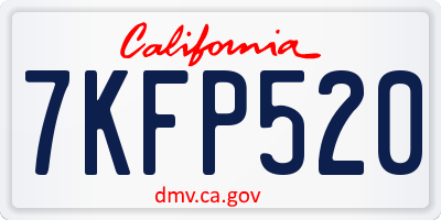 CA license plate 7KFP520