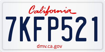 CA license plate 7KFP521