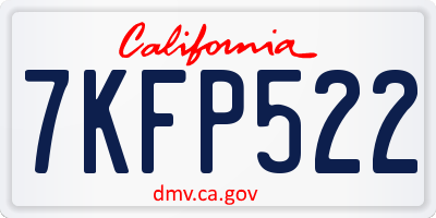 CA license plate 7KFP522