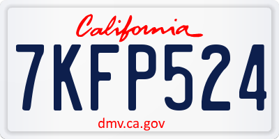 CA license plate 7KFP524