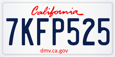 CA license plate 7KFP525