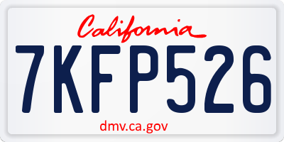 CA license plate 7KFP526