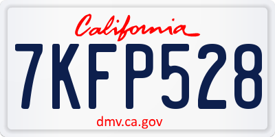 CA license plate 7KFP528
