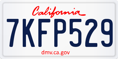 CA license plate 7KFP529