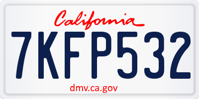CA license plate 7KFP532