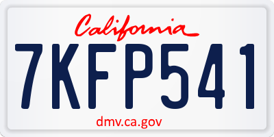 CA license plate 7KFP541