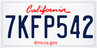 CA license plate 7KFP542