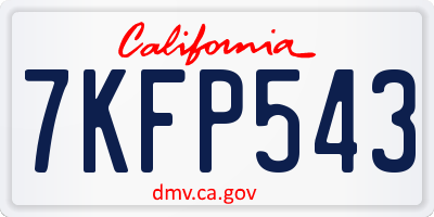 CA license plate 7KFP543