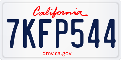 CA license plate 7KFP544