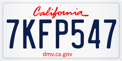 CA license plate 7KFP547
