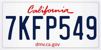 CA license plate 7KFP549