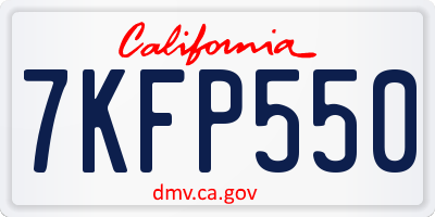 CA license plate 7KFP550