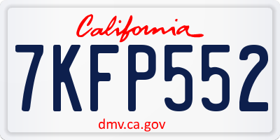 CA license plate 7KFP552