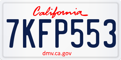 CA license plate 7KFP553