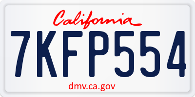 CA license plate 7KFP554