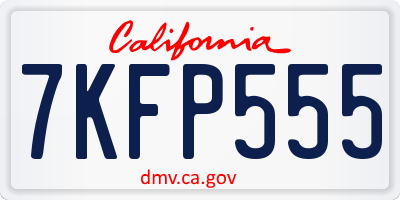 CA license plate 7KFP555