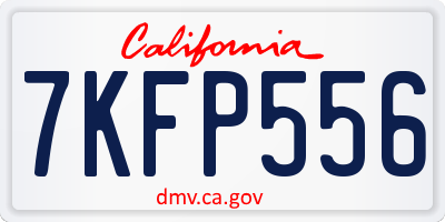 CA license plate 7KFP556