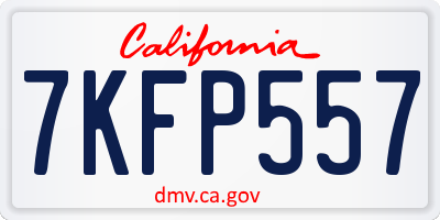 CA license plate 7KFP557