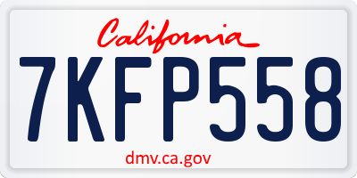 CA license plate 7KFP558