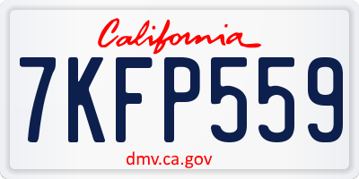 CA license plate 7KFP559