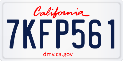 CA license plate 7KFP561