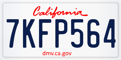 CA license plate 7KFP564