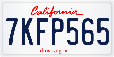 CA license plate 7KFP565