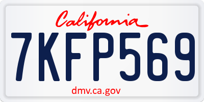CA license plate 7KFP569