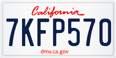 CA license plate 7KFP570