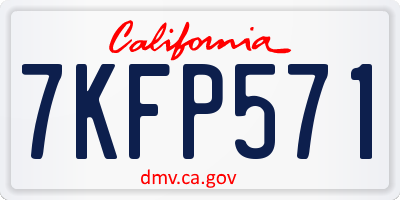 CA license plate 7KFP571