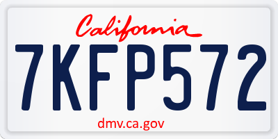 CA license plate 7KFP572