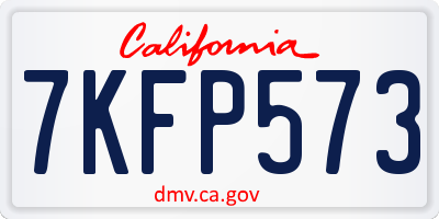 CA license plate 7KFP573