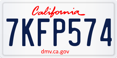 CA license plate 7KFP574