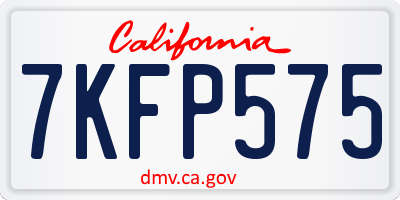 CA license plate 7KFP575