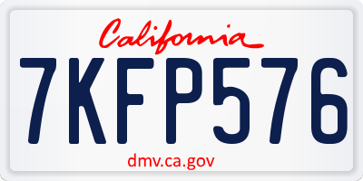 CA license plate 7KFP576