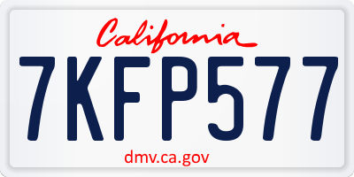 CA license plate 7KFP577