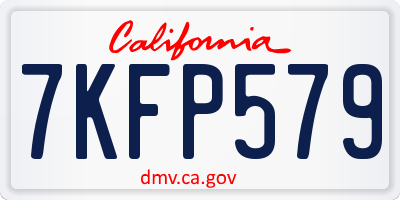CA license plate 7KFP579