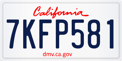 CA license plate 7KFP581