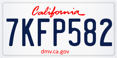 CA license plate 7KFP582