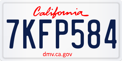 CA license plate 7KFP584