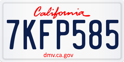 CA license plate 7KFP585