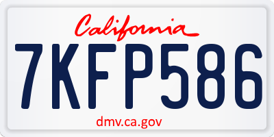 CA license plate 7KFP586