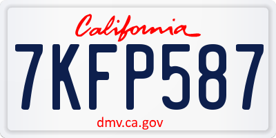 CA license plate 7KFP587